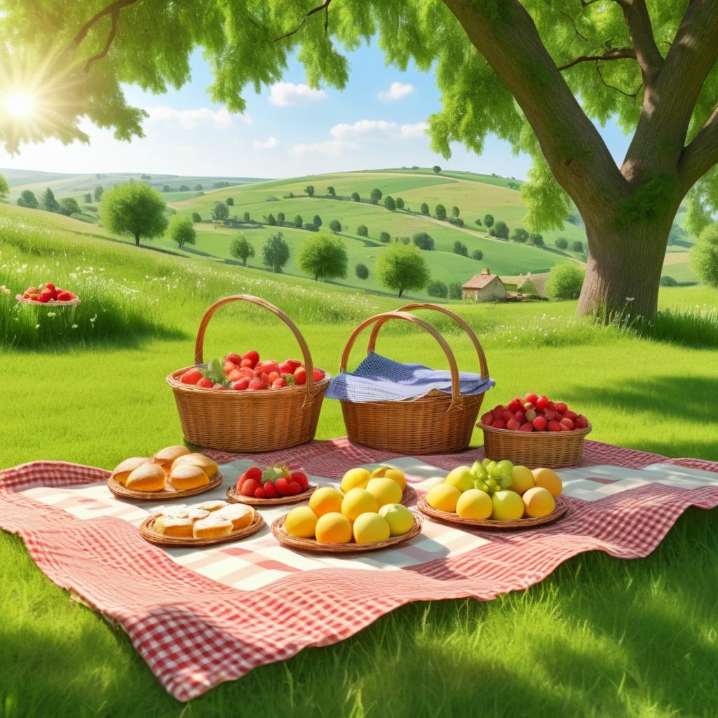 Charming Countryside Picnic Scene