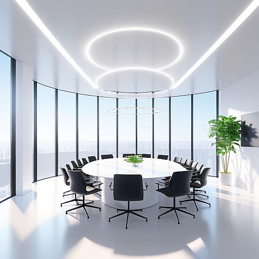 Futuristic Minimalist Meeting Space in 8K Futuristic Minimalist Meeting Space in 8K