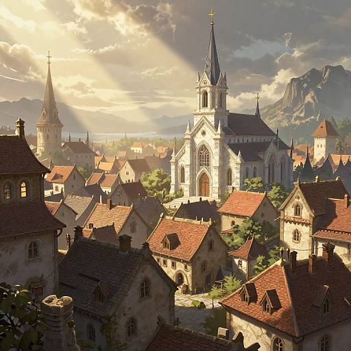 Medieval Fantasy Village Overlook