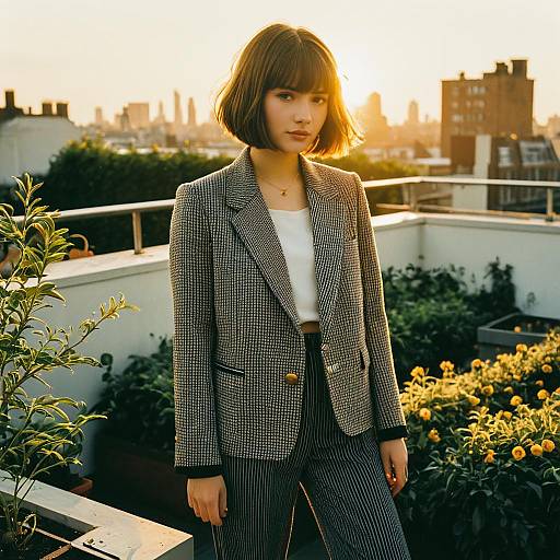 Inverted Bob on Rooftop Garden Editorial