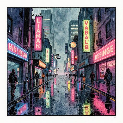 Cyberpunk Tattoo Art Landscape