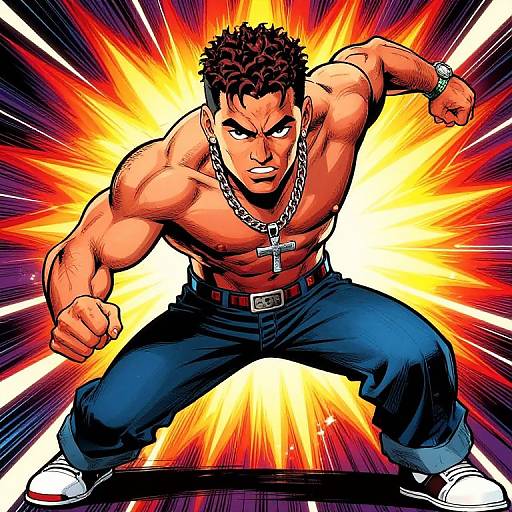 Dynamic Daddy Yankee Comic Illustration