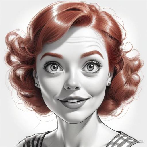 Retro Comic Style Caricature of a Woman