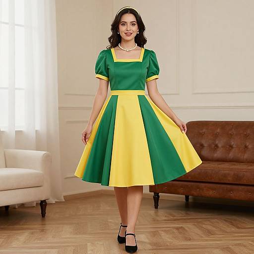 Woman in Fall Skirt Costume