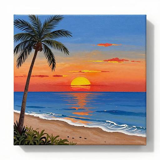 Simple Summer Beach Sunset Painting