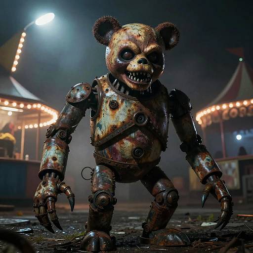 Creepy Freddy Fazbear in Abandoned Carnival