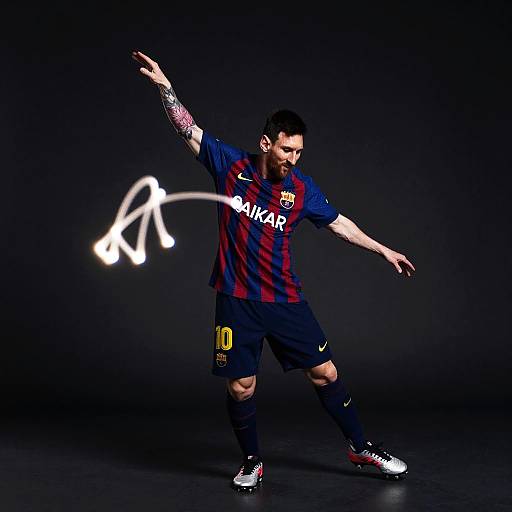 Messi's Graceful Dance in Light