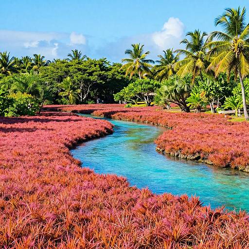 Vibrant Tropical Coral Atoll Landscape