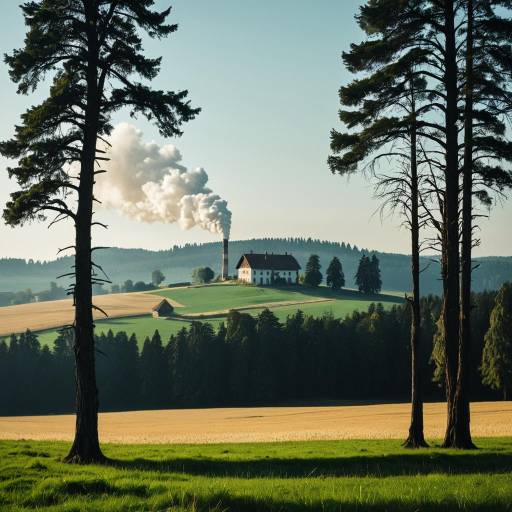 Black Forest Wheat Fields with Smoke from Chimney