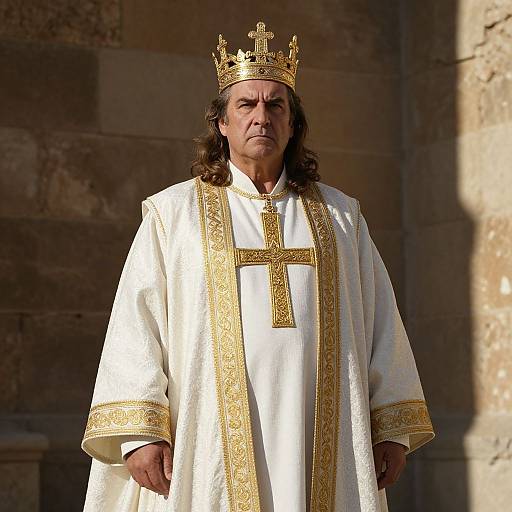 Majestic Man in Regal White Robes