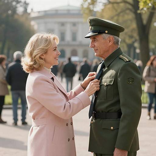 Warm Park Moment: Man and Woman Together