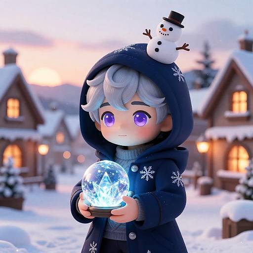 Cozy Chibi Winter Fantasy Scene