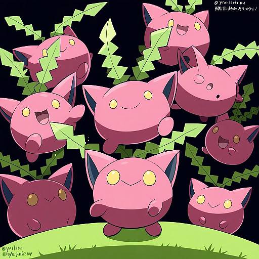 Illustration of Hoppip, pokemon in the style of Hebitsukai-san