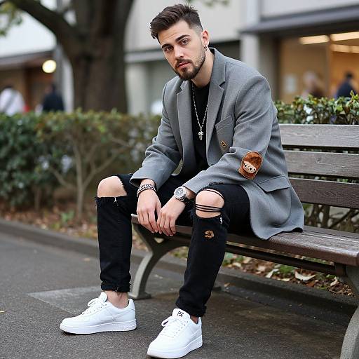 Trendy Young Man in Tokyo Streetwear