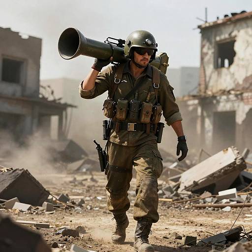 Heroic Rebel Sniper in Urban War