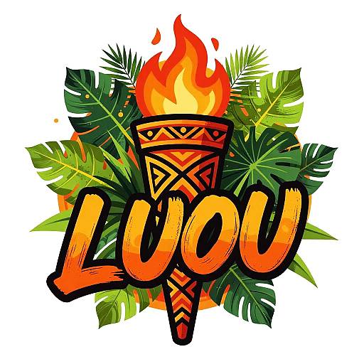 Tropical Luau Tribal Logo Design