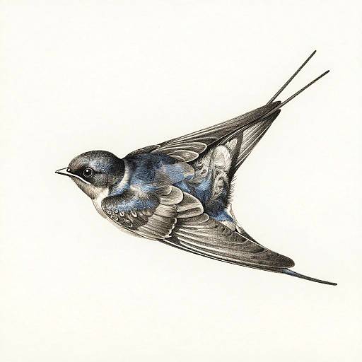Albrecht Dürer Style Barn Swallow Drawing