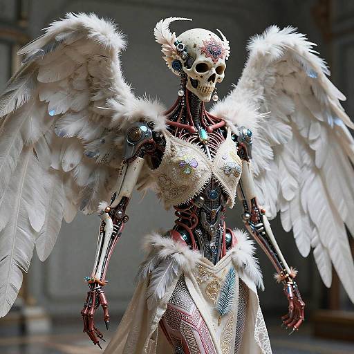 Ultra-detailed Biomechanical Death Angel Cyborg