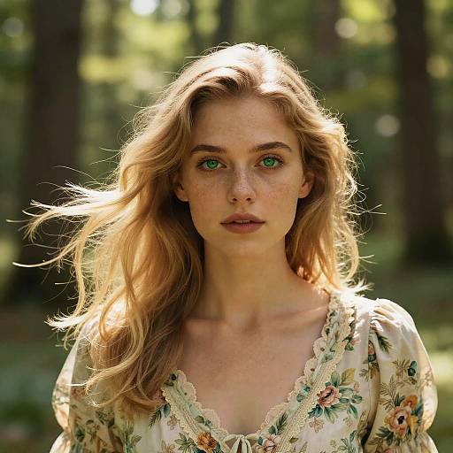 Sunlit Portrait of Blonde Woman