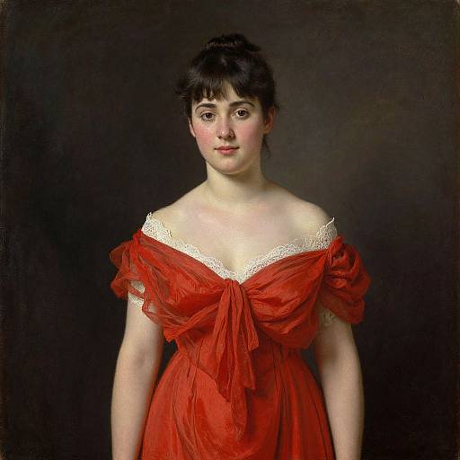 Victorian Elegance in Red Dress