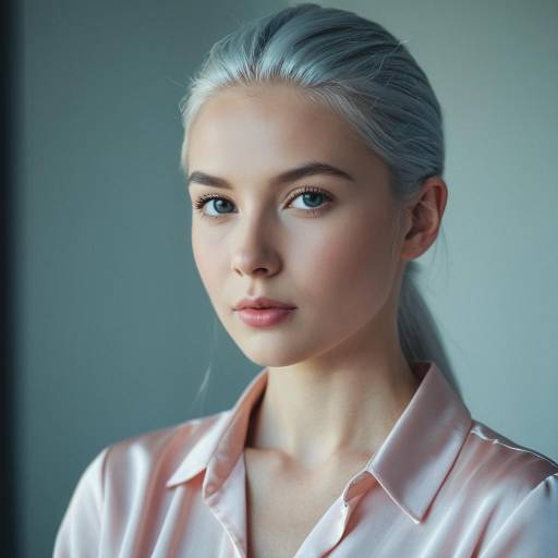 Portrait of Young Woman with Ice-Blue Eyes