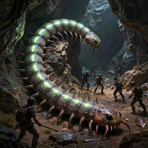 Bioluminescent Giant Centipede Ambush