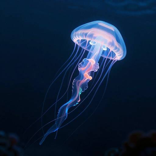 Bioluminescent Deep-Sea Sovereign with Tendrils