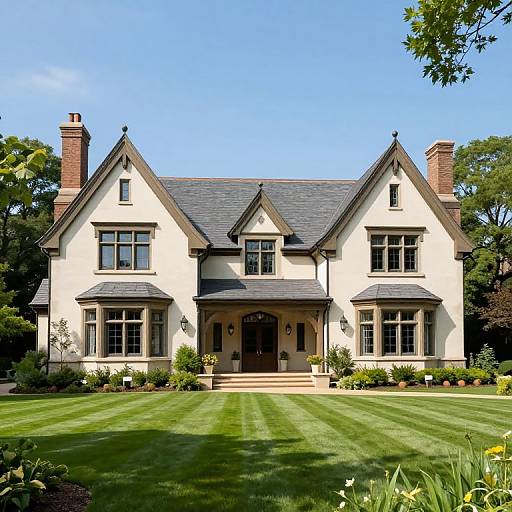 Stately 1920s Tudor Estate Exterior