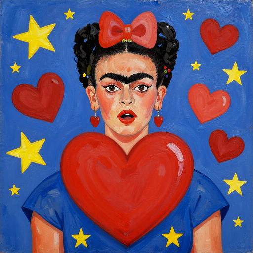 Cheerful Heart with Frida Kahlo Style
