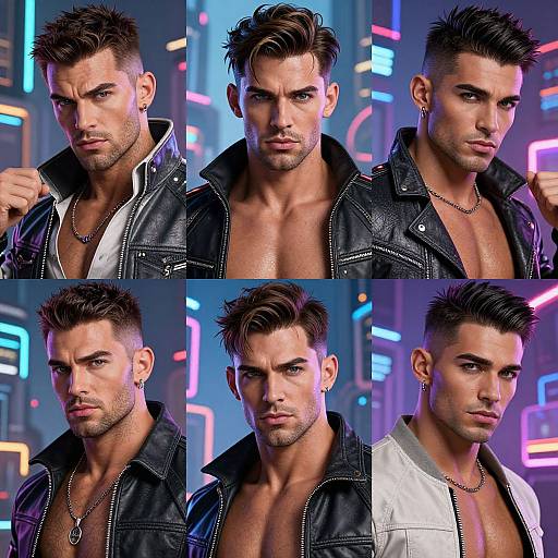 Gigachad Cyberpunk Ultra-Masculine Portraits