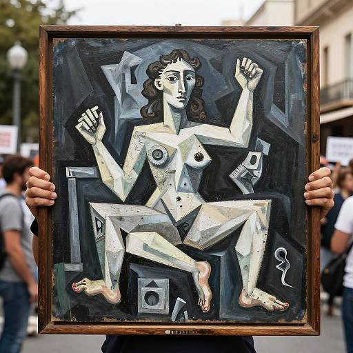 Photorealistic Guernica with Modern Protest