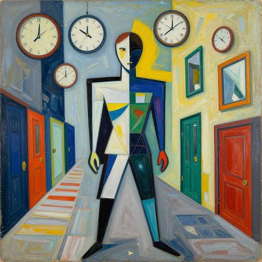 Abstract Polymorphic Figure with Clocks and Doors