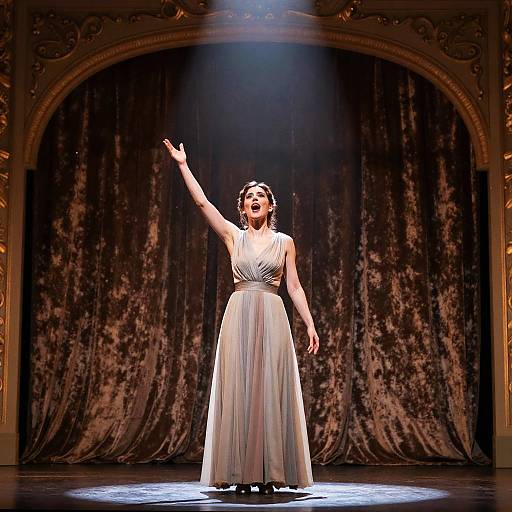Actress on Vintage Theater Stage