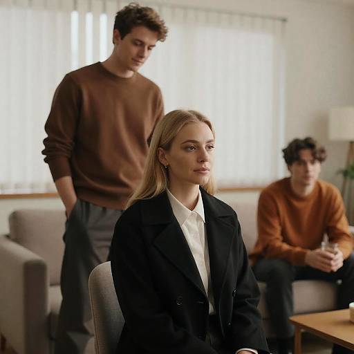 Candid Living Room Family Portrait