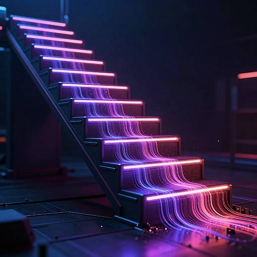 Cyberpunk Light Trails Digital Art