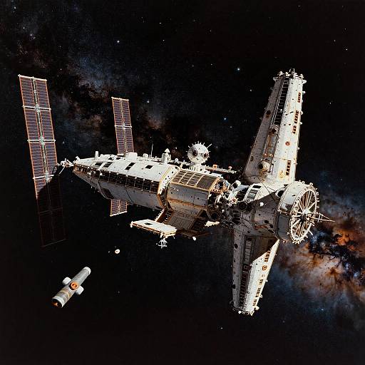 Eerie Retro Space Station Docking Scene