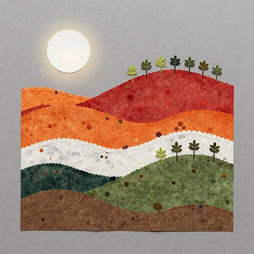 Handcrafted Paper Collage Landscape