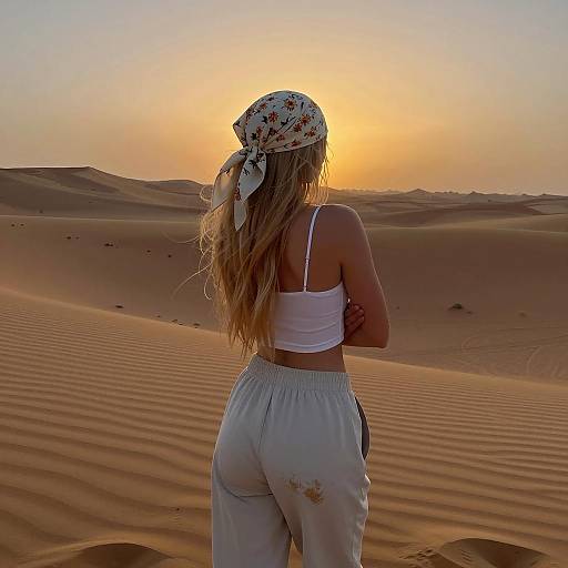 Desert Sunset Goddess with Floral Accents