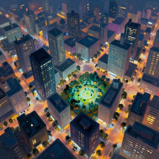 Futuristic Night City Abstract View