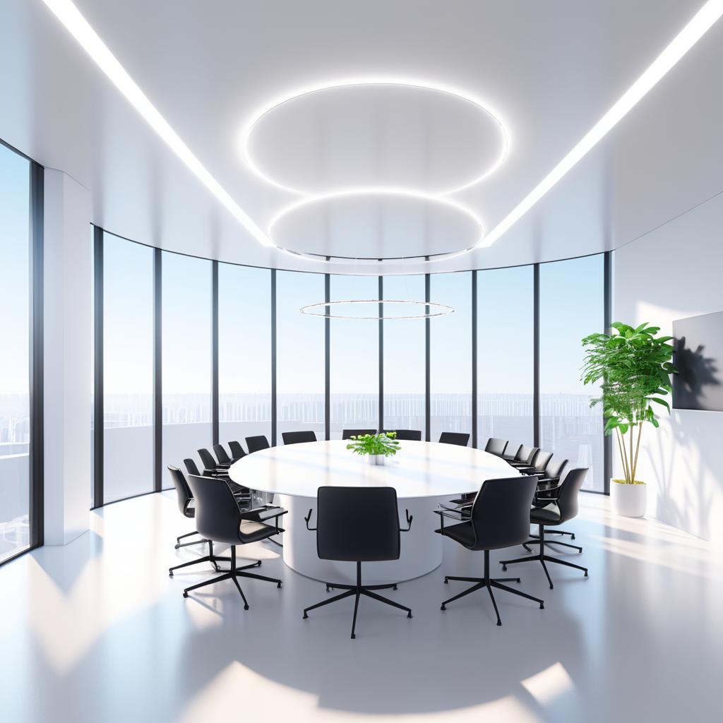 Futuristic Minimalist Meeting Space in 8K