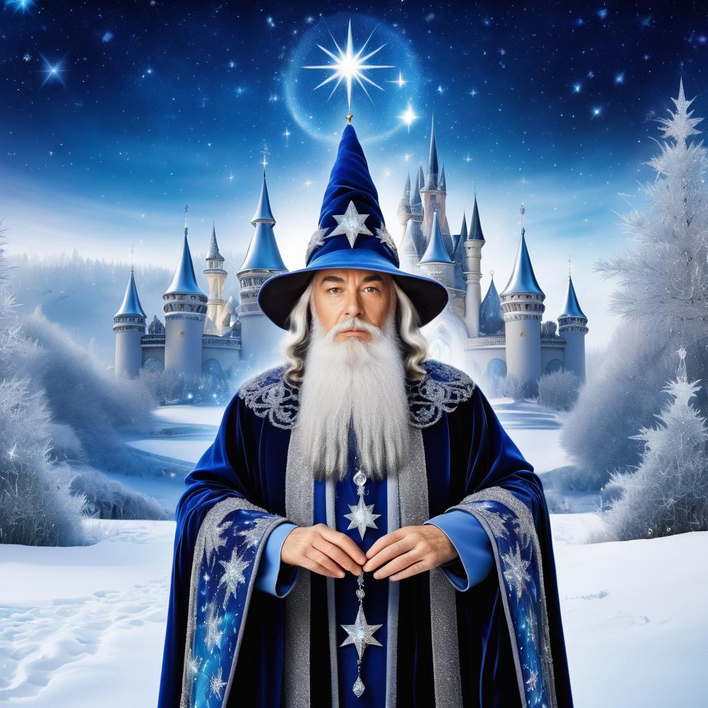 Magical Wizard in a Winter Paradise