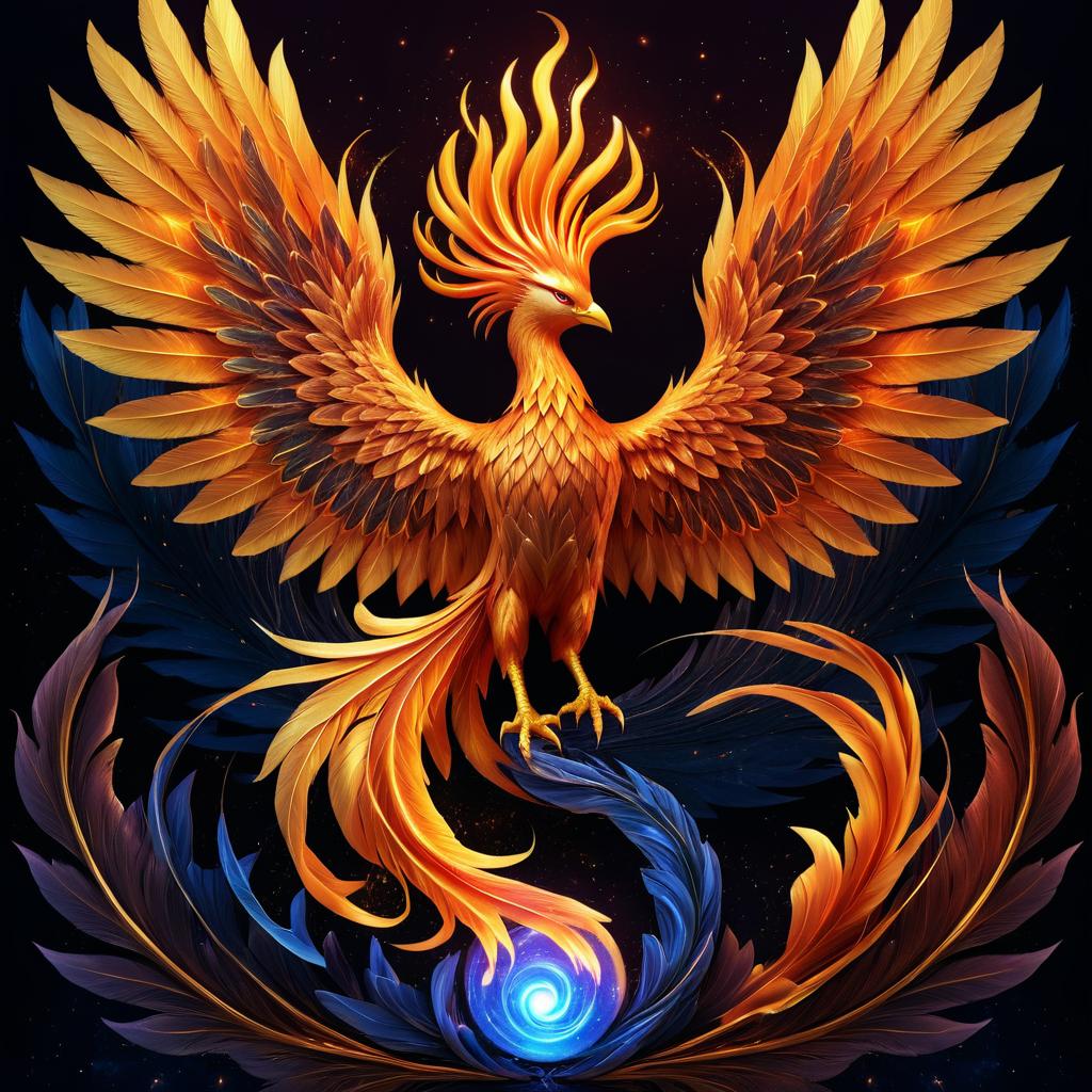 Majestic Phoenix: Rebirth in Illustration