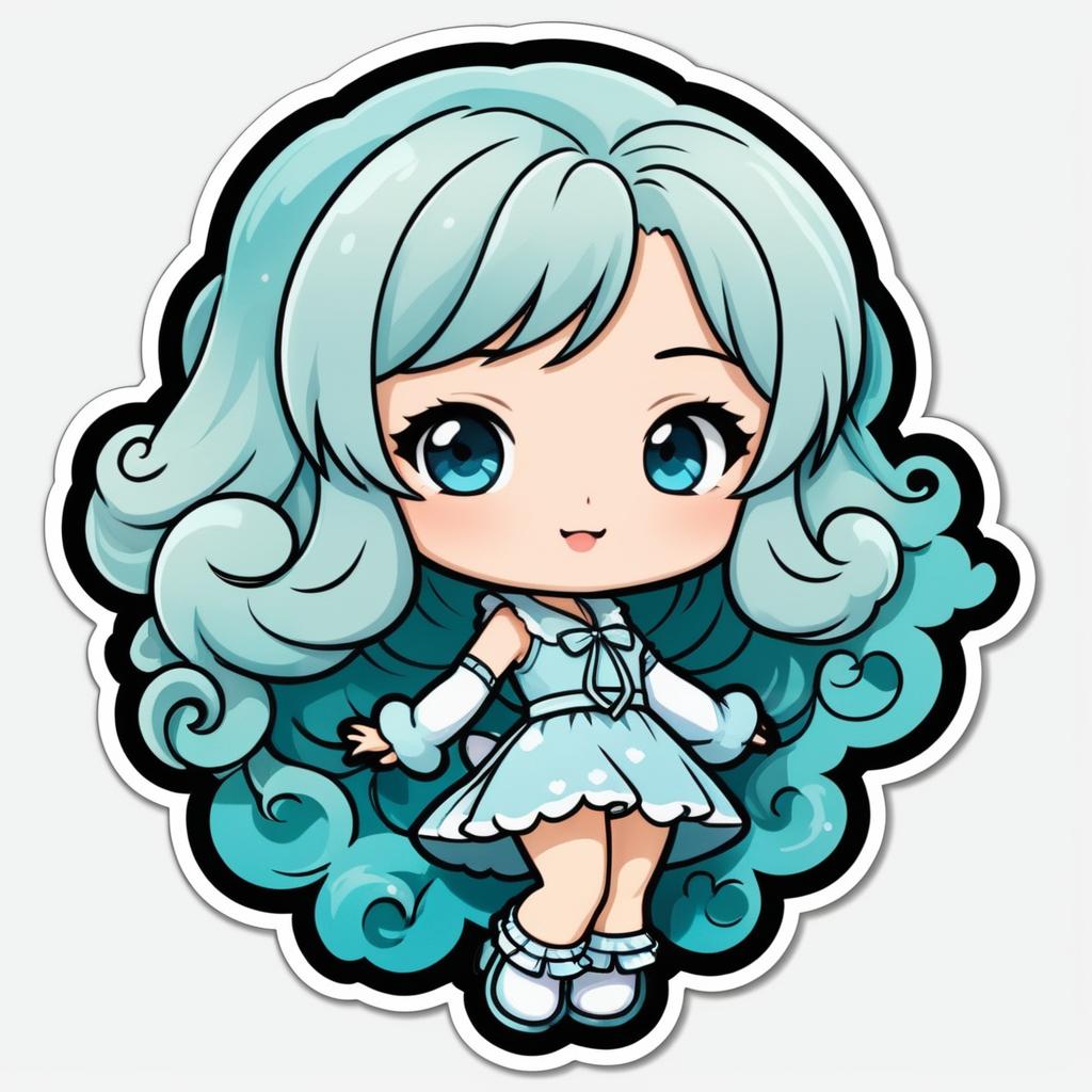 Kawaii Patina Cloud Cartoon Character