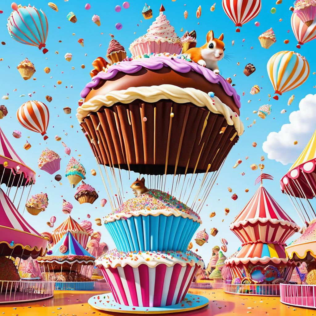 Surreal Giant Cupcake Drops at Carnival