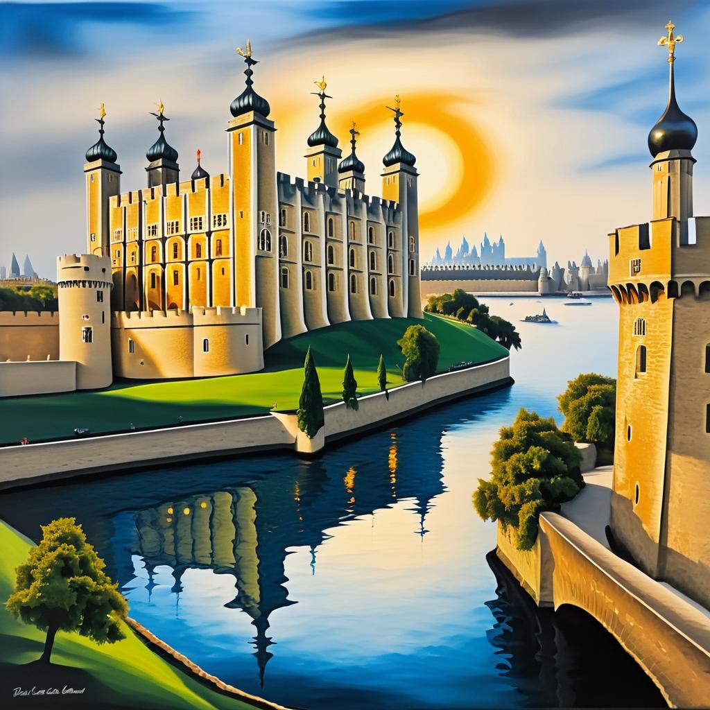 Surreal Oil Painting of Tower of London