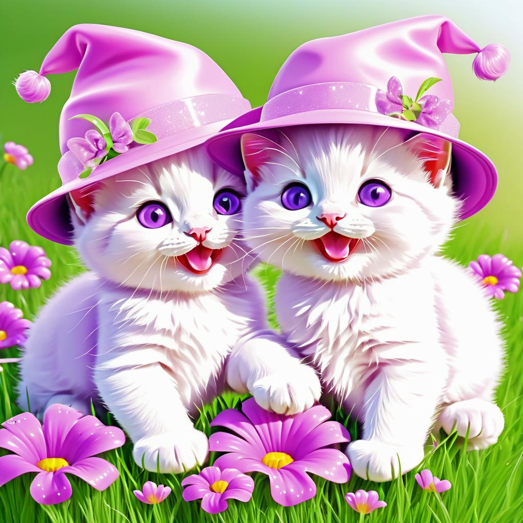 Cute Kittens in Retro Style Design