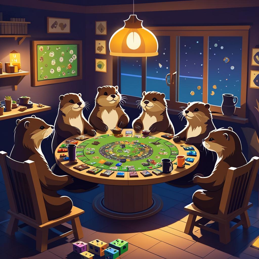 Cozy Otter Gaming Night Adventure