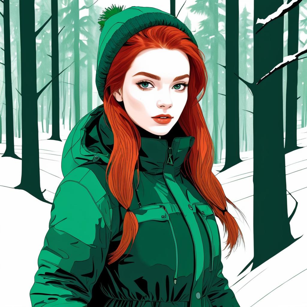 Winter Adventure: Redhead in the Snow