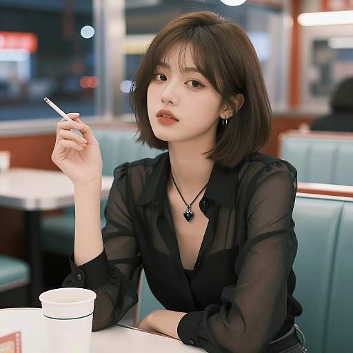 Chic Evening at a Retro Diner