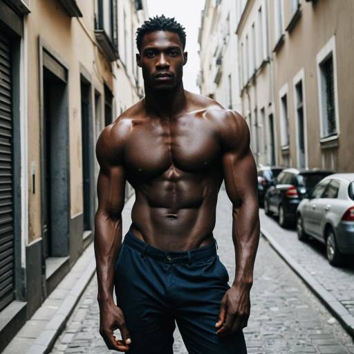 Lean African Man in European Street